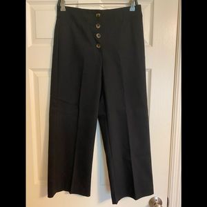 High waste crop wide leg with buttons
